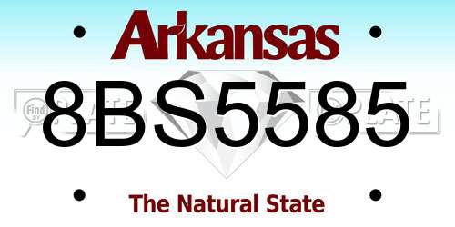 8BS5585 Arkansas License Plate