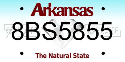 8BS5855 Arkansas License Plate