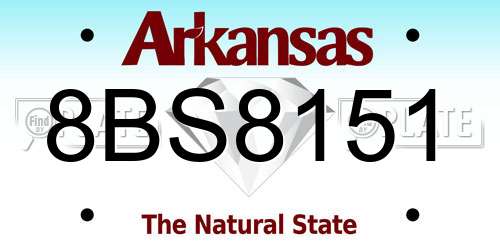 8BS8151 Arkansas License Plate
