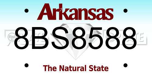 8BS8588 Arkansas License Plate