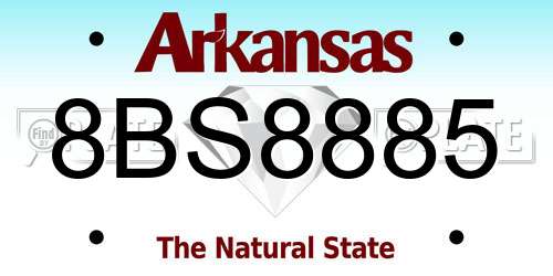 8BS8885 Arkansas License Plate