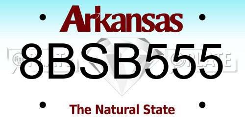 8BSB555 Arkansas License Plate
