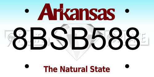 8BSB588 Arkansas License Plate