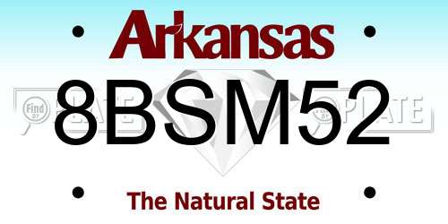8BSM52 Arkansas License Plate