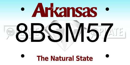 8BSM57 Arkansas License Plate