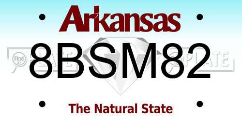 8BSM82 Arkansas License Plate