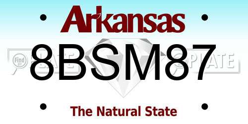 8BSM87 Arkansas License Plate