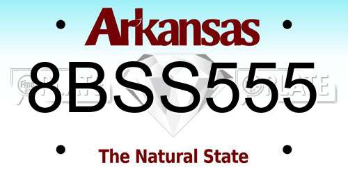 8BSS555 Arkansas License Plate