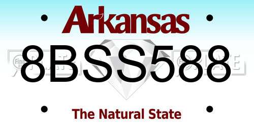 8BSS588 Arkansas License Plate