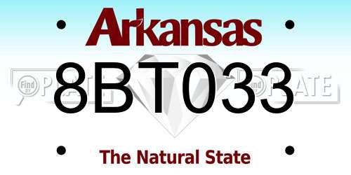 8BT033 Arkansas License Plate