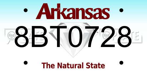 8BT0728 Arkansas License Plate