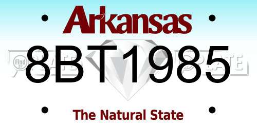 8BT1985 Arkansas License Plate