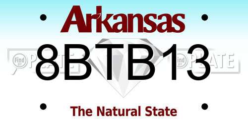 8BTB13 Arkansas License Plate