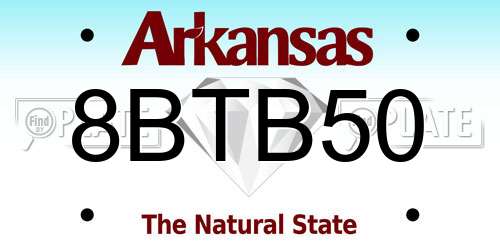 8BTB50 Arkansas License Plate