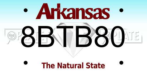 8BTB80 Arkansas License Plate