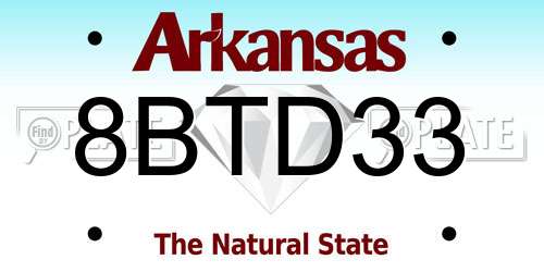 8BTD33 Arkansas License Plate