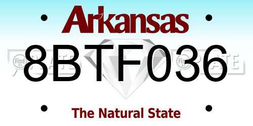 8BTF036 Arkansas License Plate