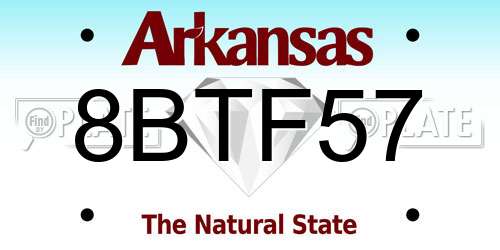 8BTF57 Arkansas License Plate