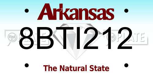 8BTI212 Arkansas License Plate