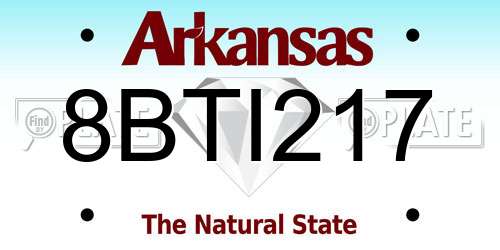 8BTI217 Arkansas License Plate