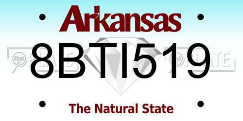 8BTI519 Arkansas License Plate