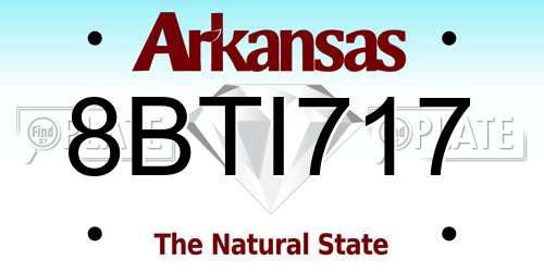 8BTI717 Arkansas License Plate