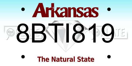 8BTI819 Arkansas License Plate