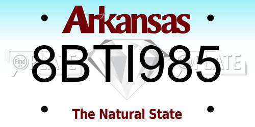 8BTI985 Arkansas License Plate