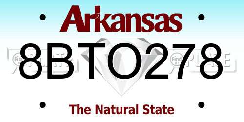 8BTO278 Arkansas License Plate