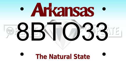 8BTO33 Arkansas License Plate