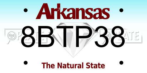 8BTP38 Arkansas License Plate