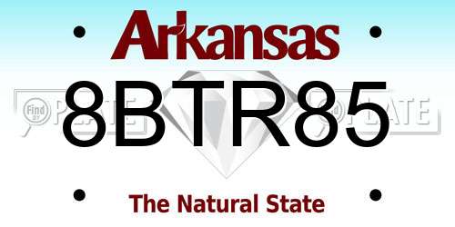 8BTR85 Arkansas License Plate