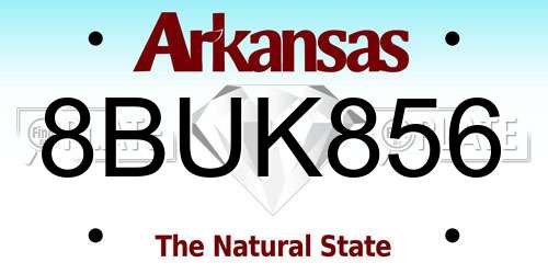 8BUK856 Arkansas License Plate