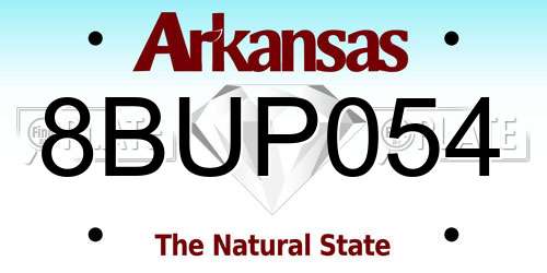 8BUP054 Arkansas License Plate
