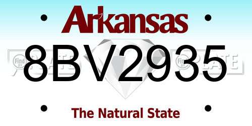 8BV2935 Arkansas License Plate