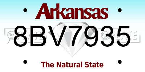 8BV7935 Arkansas License Plate