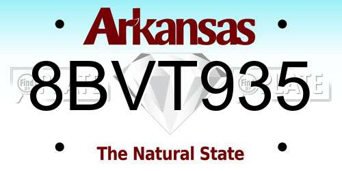 8BVT935 Arkansas License Plate