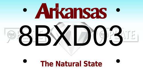 8BXD03 Arkansas License Plate