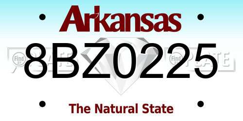 8BZ0225 Arkansas License Plate