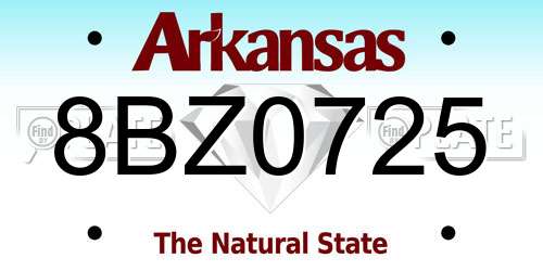 8BZ0725 Arkansas License Plate