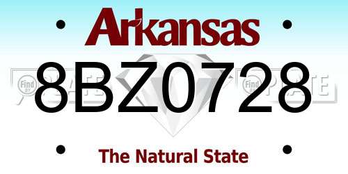 8BZ0728 Arkansas License Plate