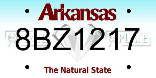8BZ1217 Arkansas License Plate