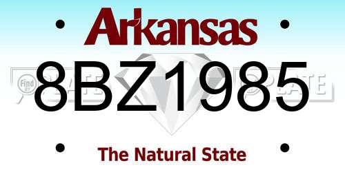 8BZ1985 Arkansas License Plate