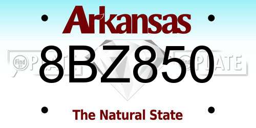 8BZ850 Arkansas License Plate