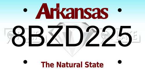 8BZD225 Arkansas License Plate