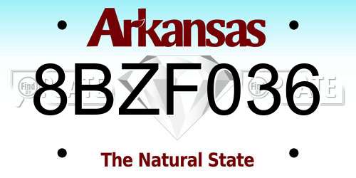 8BZF036 Arkansas License Plate