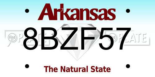 8BZF57 Arkansas License Plate