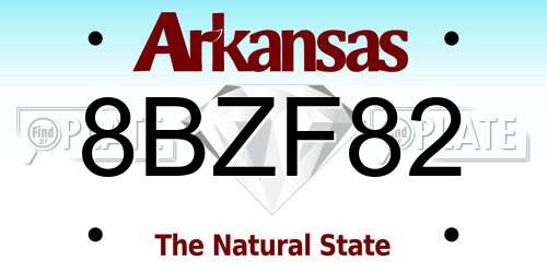 8BZF82 Arkansas License Plate