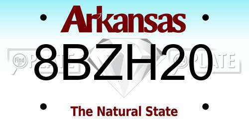 8BZH20 Arkansas License Plate