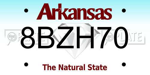 8BZH70 Arkansas License Plate